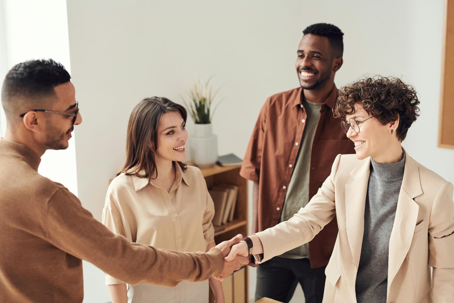 Business professionals collaborating